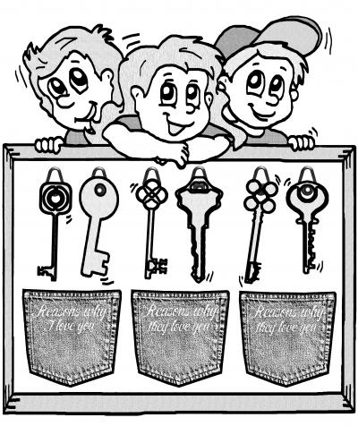 Schlüsselbrett aus Jeanshosen